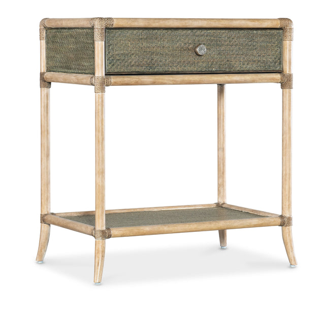 Retreat Pole Rattan Bedside Table - Beige / Green by Hooker Furniture - View 1
