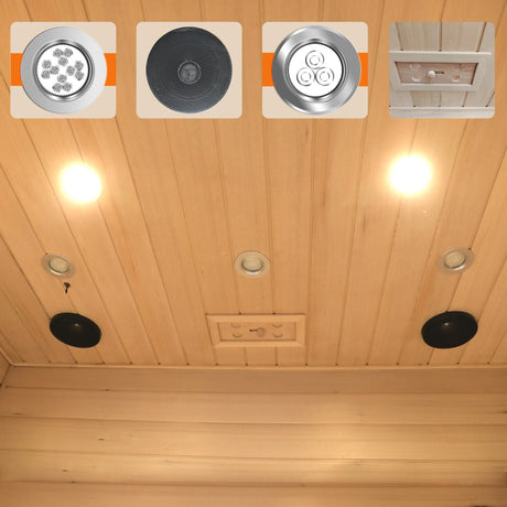 Low EMF Three-Person Far-Infrared Sauna Room with Bluetooth & LED Lighting - sold by Home Elegance USA