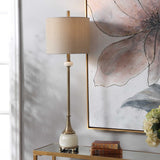 Natania Plated Buffet Lamp Brass - Yellow / Beige by Uttermost - View 5