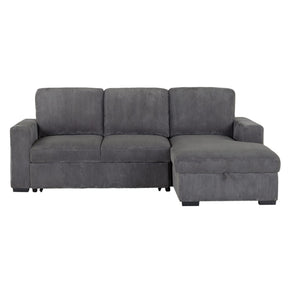 Modern Melody Grey Sectional Sofa with Plush Cushioning and 100% Polyester Fabric - sold by Home Elegance USA