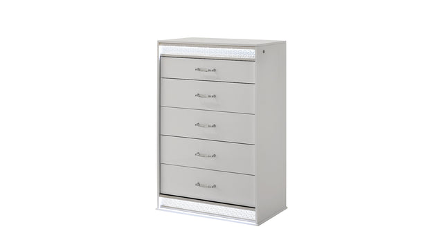Glam Modern Style 5-Drawer Chest Made with Wood in White      same asG150108641  (NJ Inventory)