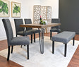Amisos 6-Piece Dining Set, Hairpin Dining Table with 4 Chairs and Upholstery Bench, 3 Color Options - sold by Home Elegance USA