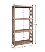 Stratford Reclaimed Wood Etagere - Light Brown by Uttermost - View 4