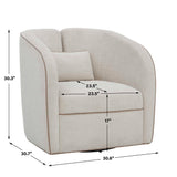 Vega Ecru Swivel Chair White - Beige by Uttermost - View 3