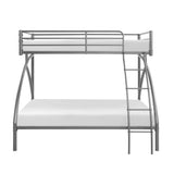 Gray Metal Frame Twin/Full Bunk Bed, Youth Bed, Youth Bedroom Furniture, Easy Assembly - sold by Home Elegance USA