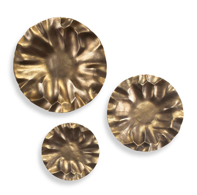 Peonia Outdoor Wall Art (Set of 3) - Gold by Uttermost - View 1