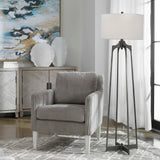 Adrian Modern Floor Lamp - Silver / White by Uttermost - View 2