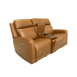 Alister Power Gliding Loveseat With Console, Power Headrests & Lumbar - Sedona | Flexsteel