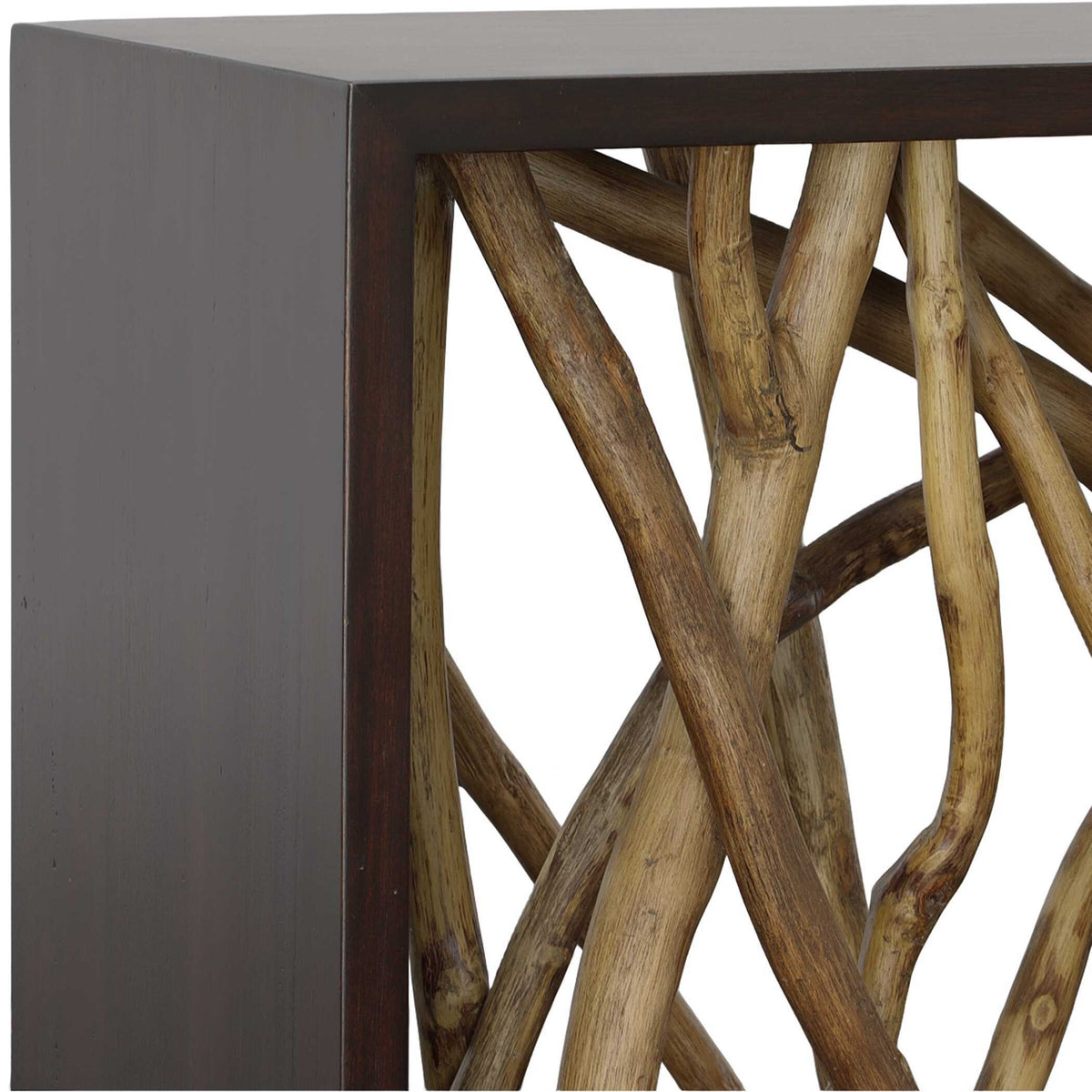 Teak Maze Console Table - Dark Brown / Light Brown by Uttermost - View 5