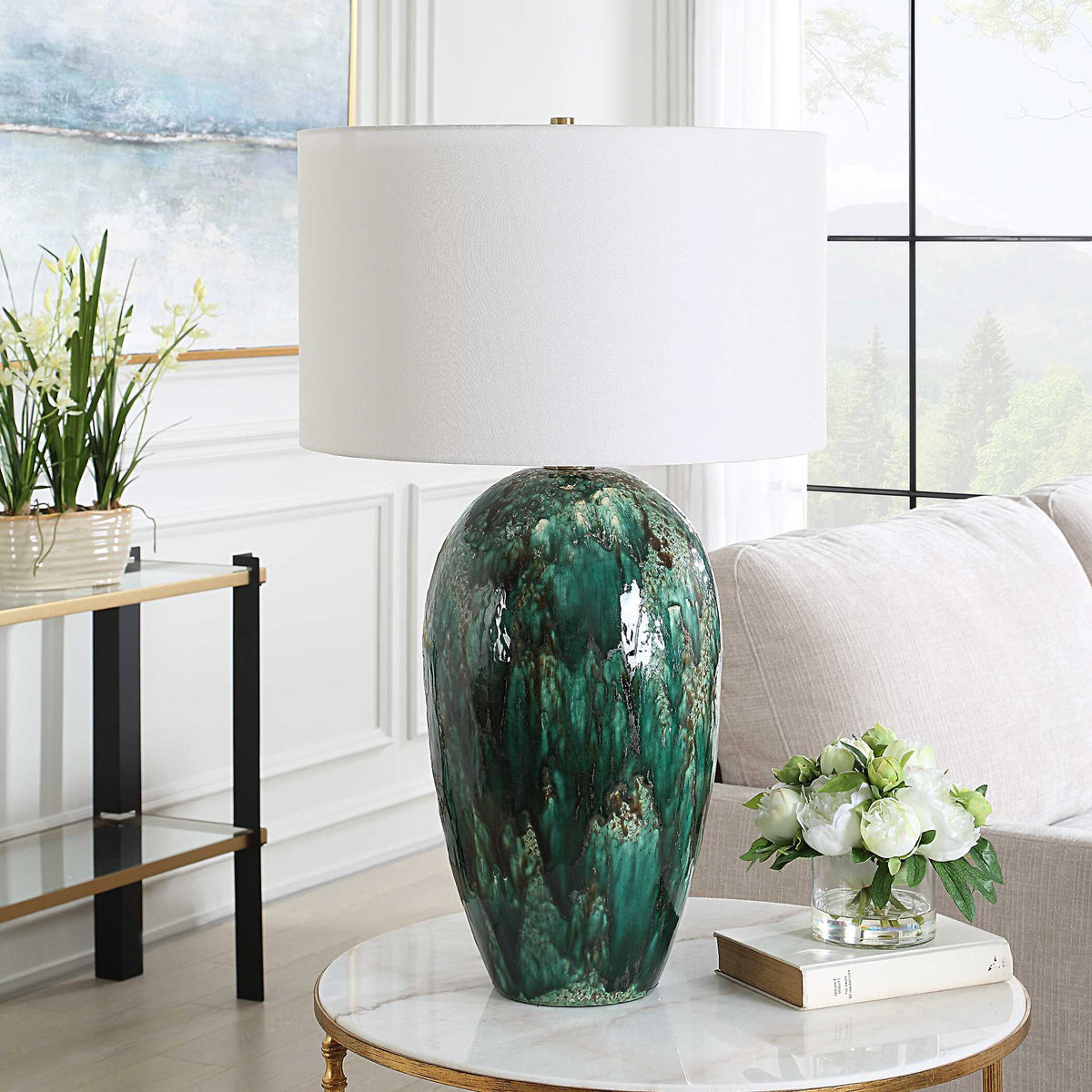 Ceralene Table Lamp - Green by Uttermost - View 3