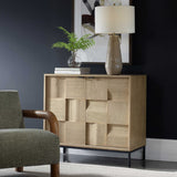 Lorenzo Geometric 2 Door Cabinet - Light Brown by Uttermost - View 3