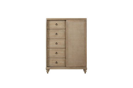 Queen Canopy Bedroom Set with a 2 Drawer Nightstand. a modern Dresser with Poster Mirror and a Door Chest. - sold by Home Elegance USA