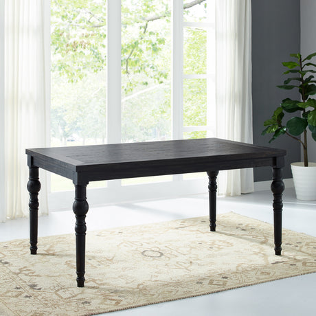 Leviton Urban Style Wood Dark Wash Turned-Leg Dining Set: Table and 6 Chairs - sold by Home Elegance USA