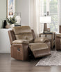 Plush Comfort Chair Brown Microfiber Upholstered Solid Wood Frame Living Room Furniture 1pc Glider Reclining Chair Plush Arms Tufted Details
