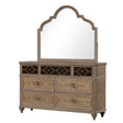 Simple Contemporary 1pc Dresser Rustic Oak Veneer Solid Wood English Back Dovetail Drawers Bedroom Furniture