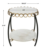 Chainlink Marble Side Table - White by Uttermost - View 8