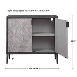 Laurentia 2 Door Accent Cabinet Black & Silver - Black / Silver by Uttermost - View 7