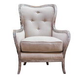 Chalina High Back Armchair - White / Dark Brown by Uttermost - View 3