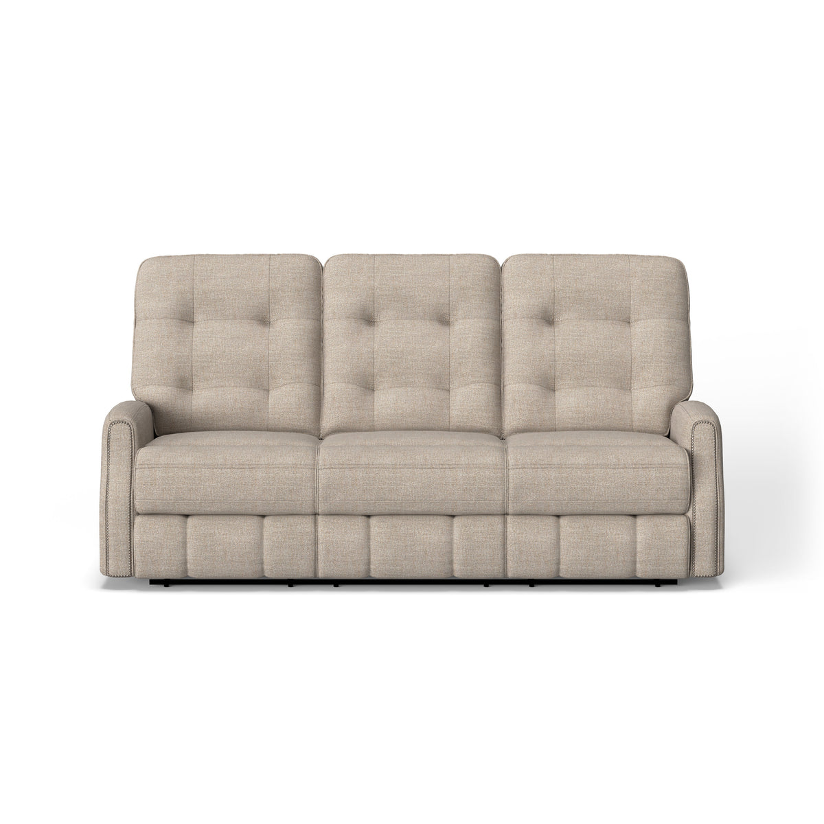 Devon Transitional Fabric Reclining Sofa With Nailhead Trim | Flexsteel