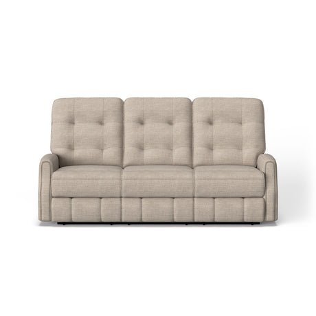 Devon Transitional Fabric Reclining Sofa With Nailhead Trim | Flexsteel