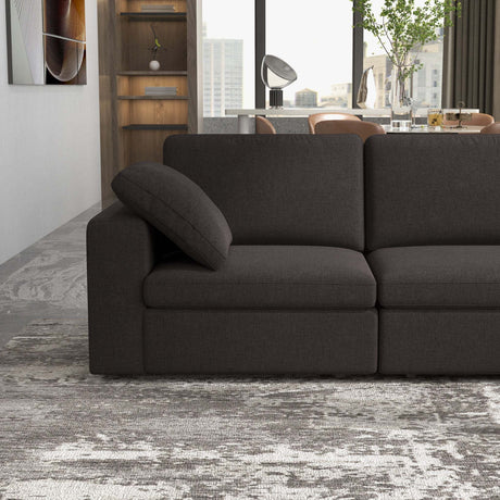 Cecilia Modular Corner Sectional Modern Fabric Sofa Dark Gray Sturdy Design - sold by Home Elegance USA