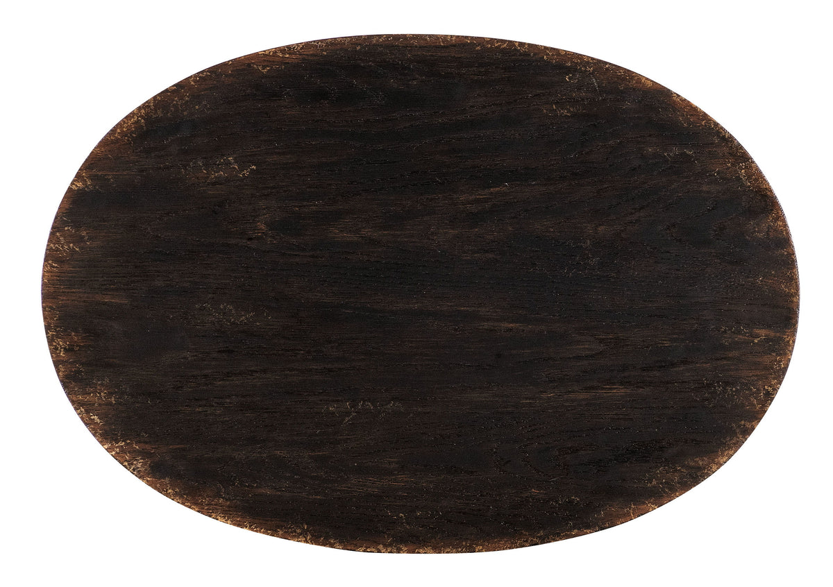Americana One-Drawer Oval Nightstand - Dark Brown by Hooker Furniture - View 6