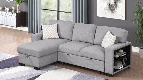 Pinto Modern Style Sectional Sofa Made with wood and Velvet Material in Gray (NJ Inventory) - sold by Home Elegance USA