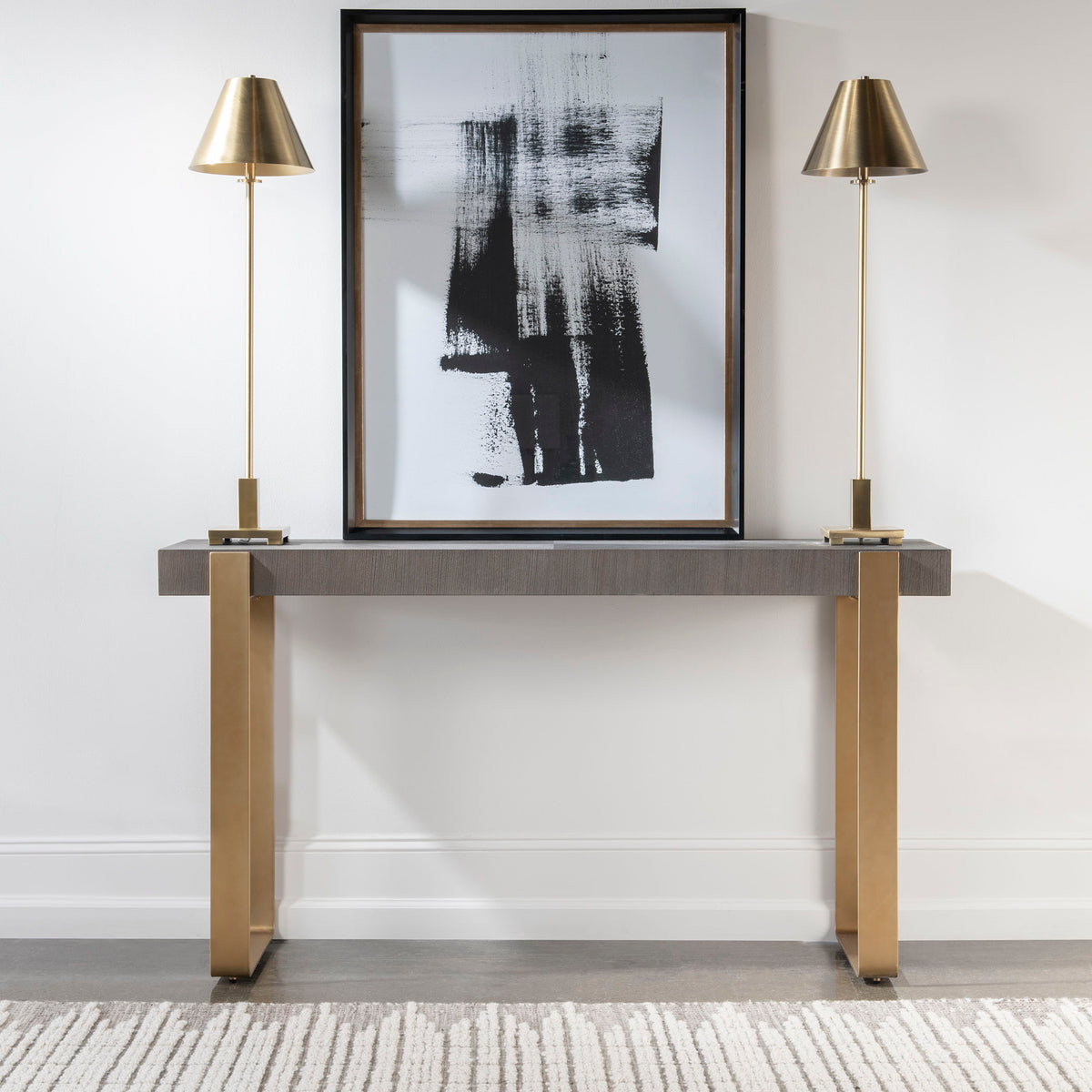 Kea Contemporary Console Table - Dark Gray / Yellow by Uttermost - View 2