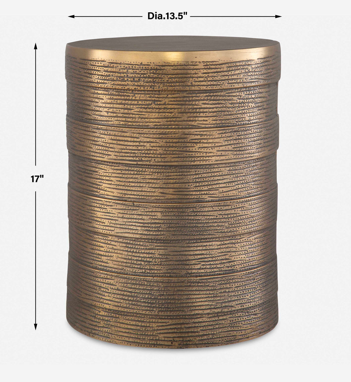 Odin Antique Brass Accent Table - Bronze by Uttermost - View 5