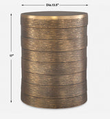 Odin Antique Brass Accent Table - Bronze by Uttermost - View 5