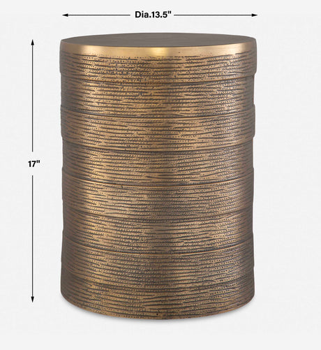 Odin Antique Brass Accent Table - Bronze by Uttermost - View 5