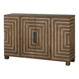 Layton Geometric Console Cabinet - Light Brown by Uttermost - View 3
