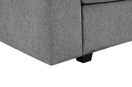 Samira 137'W Gray Chenille Sectional Sofa with Right-Facing Chaise, Underseat Storage, Throw Pillows - sold by Home Elegance USA