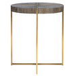 Taja Round Accent Table Dark Brown & Gold - Dark Brown / Yellow by Uttermost - View 1