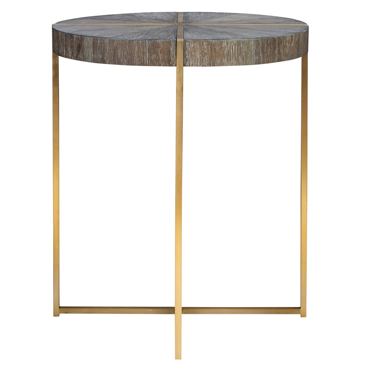 Taja Round Accent Table Dark Brown & Gold - Dark Brown / Yellow by Uttermost - View 1