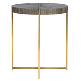 Taja Round Accent Table Dark Brown & Gold - Dark Brown / Yellow by Uttermost - View 1