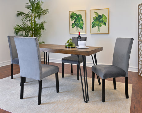 Ashzo 5-Piece Dining Set, Hairpin Dining Table with 4 Chairs, 3 Color Options - sold by Home Elegance USA