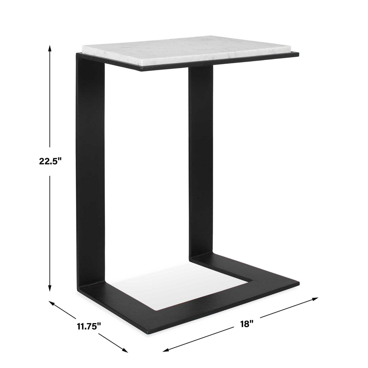 Kenora Marble Accent Table - Black / White by Uttermost - View 10