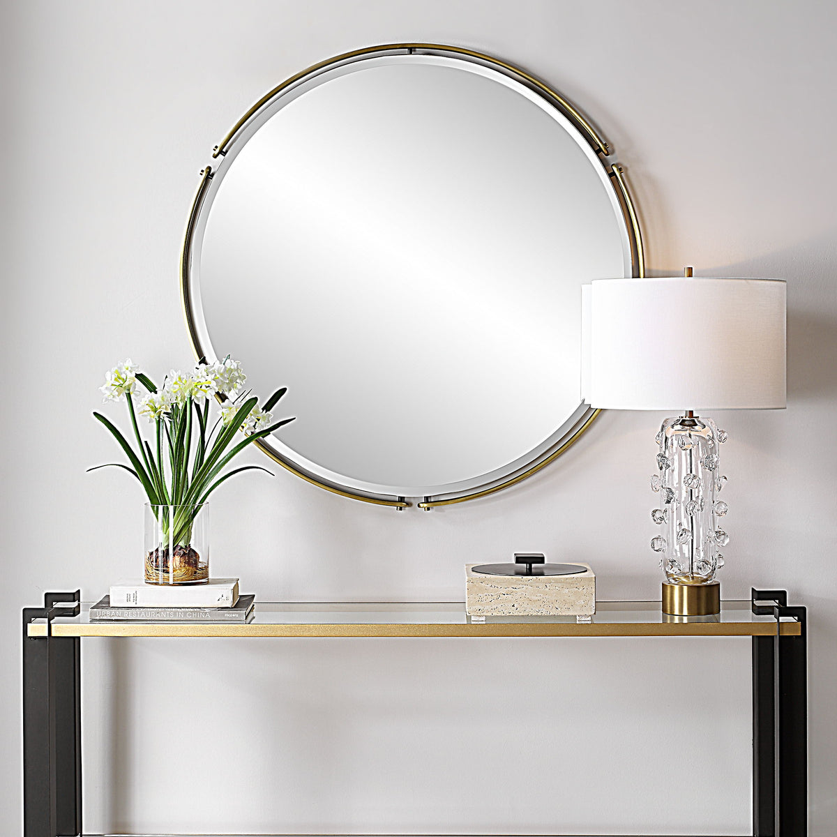 Wesley Round Mirror - Gold by Uttermost - View 2