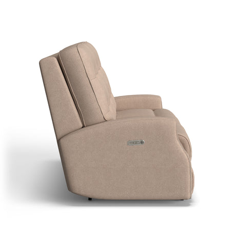 Devon Transitional Fabric Power Reclining Sofa With Power Headrests | Flexsteel