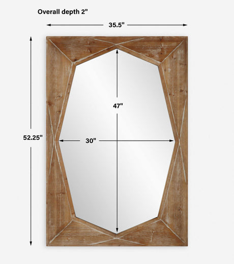 Marquise Wood Mirror Natural - Light Brown by Uttermost - View 7