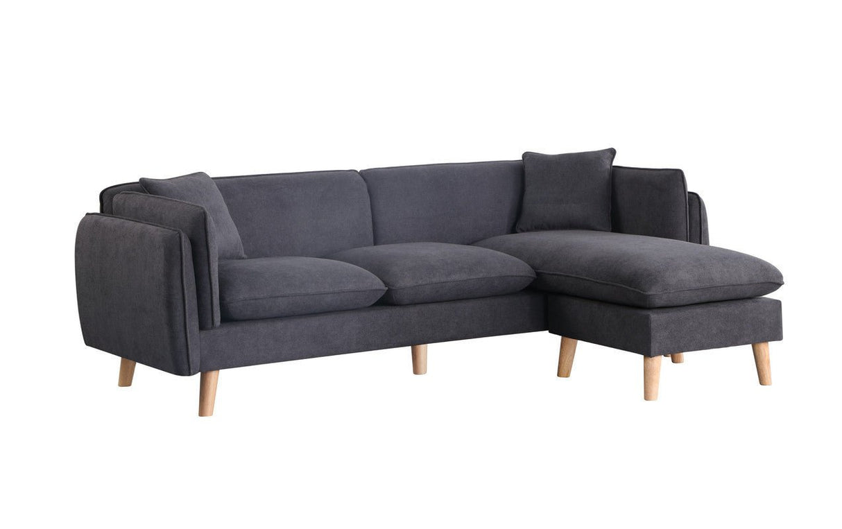 Brayden Dark Gray Fabric Sectional Sofa Chaise | Home Elegance USA