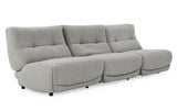 Divani Casa Basil - Modern Grey Fabric Large Sofa With 3 Electric Recliners