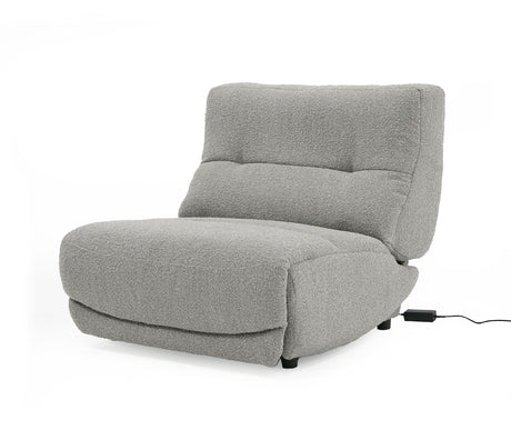 Divani Casa Basil - Modern Grey Fabric Large Electric Recliner Chair - Home Elegance USA