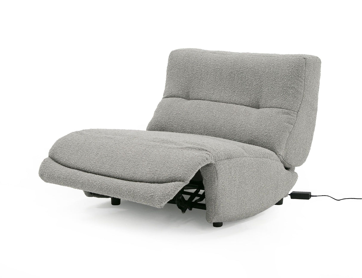 Divani Casa Basil - Modern Grey Fabric Large Electric Recliner Chair - Home Elegance USA
