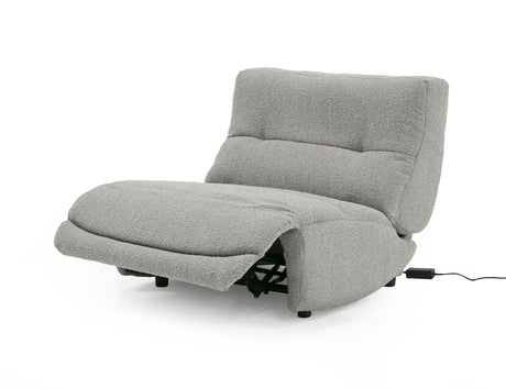 Divani Casa Basil - Modern Grey Fabric Large Electric Recliner Chair - Home Elegance USA