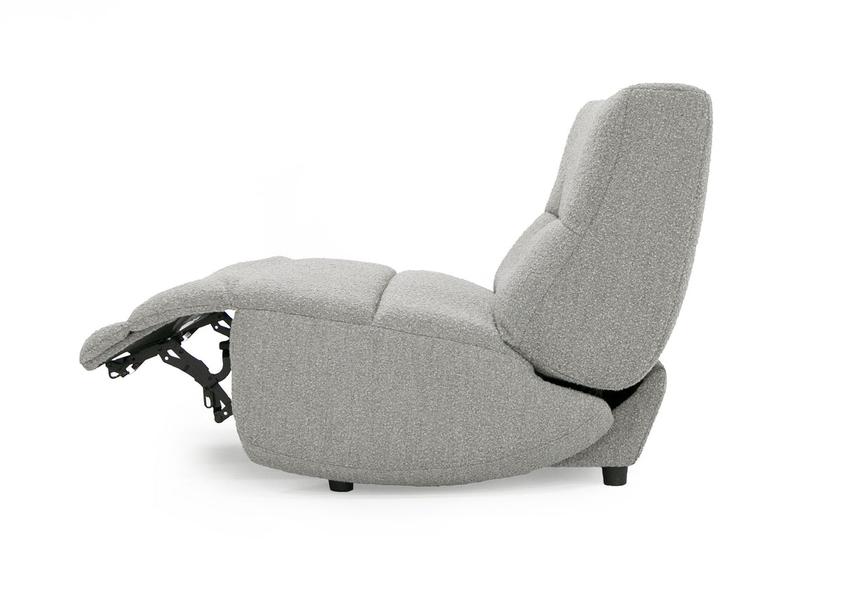 Divani Casa Basil - Modern Grey Fabric Large Electric Recliner Chair - Home Elegance USA