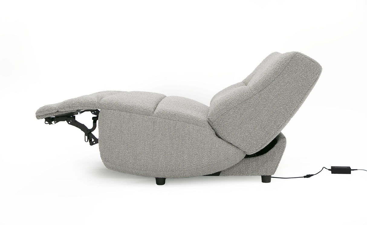 Divani Casa Basil - Modern Grey Fabric Large Electric Recliner Chair - Home Elegance USA