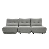 Divani Casa Basil - Modern Grey Fabric Small Sofa With 3 Electric Recliners