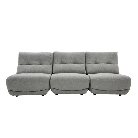 Divani Casa Basil - Modern Grey Fabric Small Sofa With 3 Electric Recliners